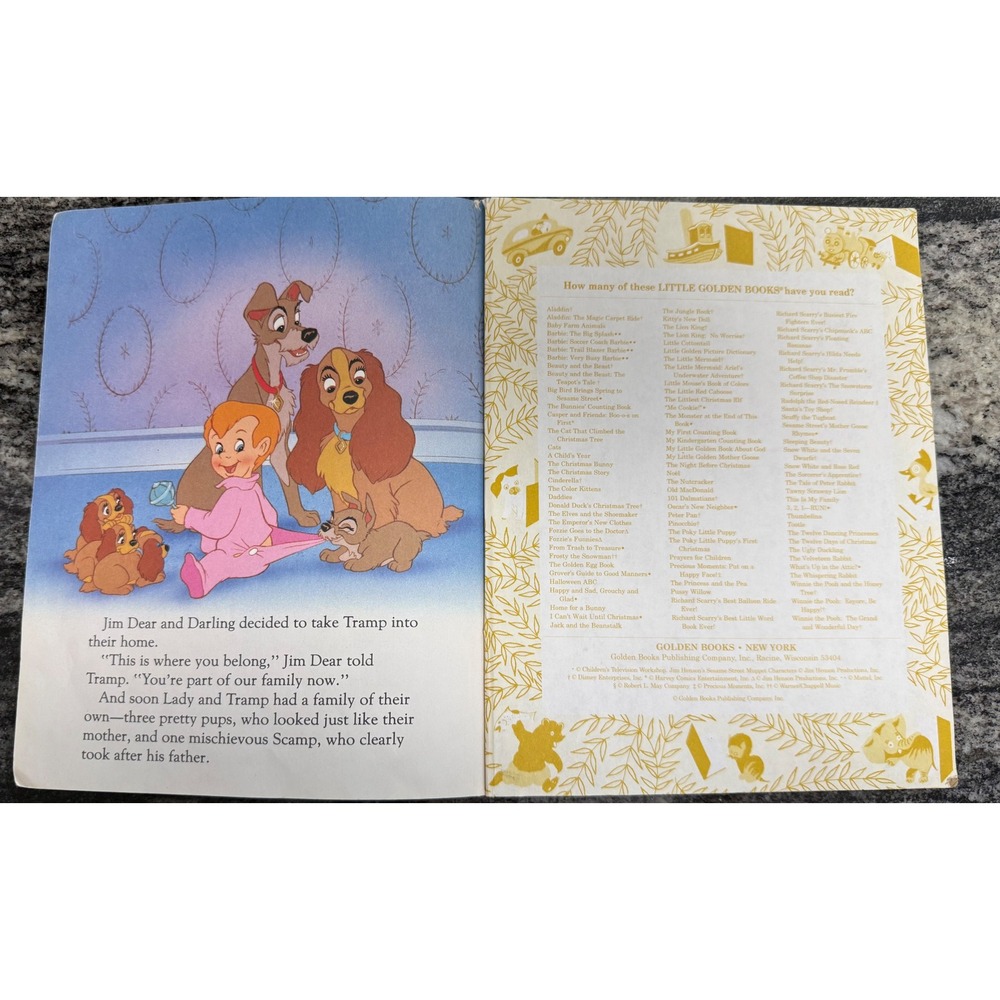 Walt Disney Lady and the Tramp Little Golden Book Vintage 1997 0-307-00113-X - Picture 3 of 4